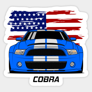 Front Stang Cobra GT 500 Blue White Sticker